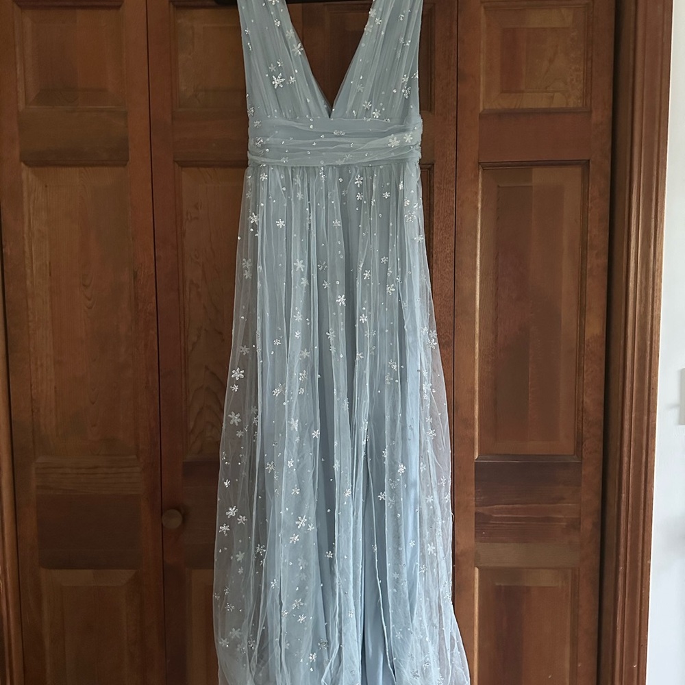 Blue & Silver Starry Maxi Dress